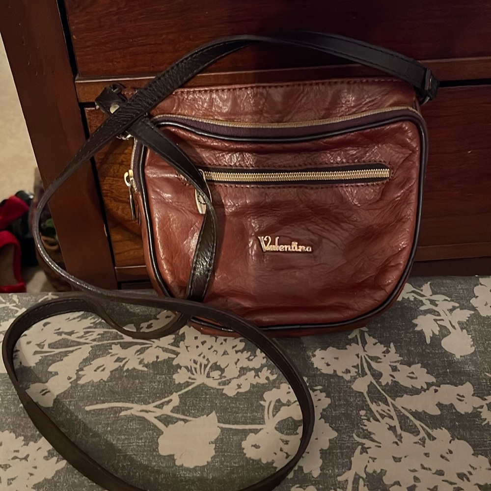 Valentina Brown Italian Leather Crossbody Bag